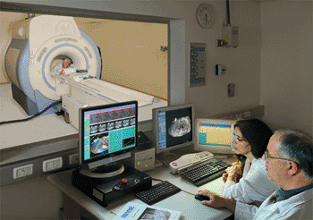 Image: Patient undergoing ExAblate MRI-guided focused ultrasound (Photo courtesy of InSightec).